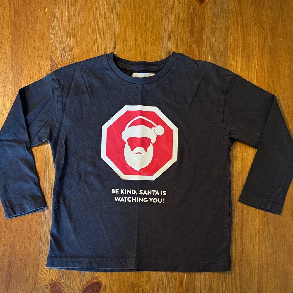 *SALE* ZARA Kids Santa Is Watching Long Sleeve Top Sz 6